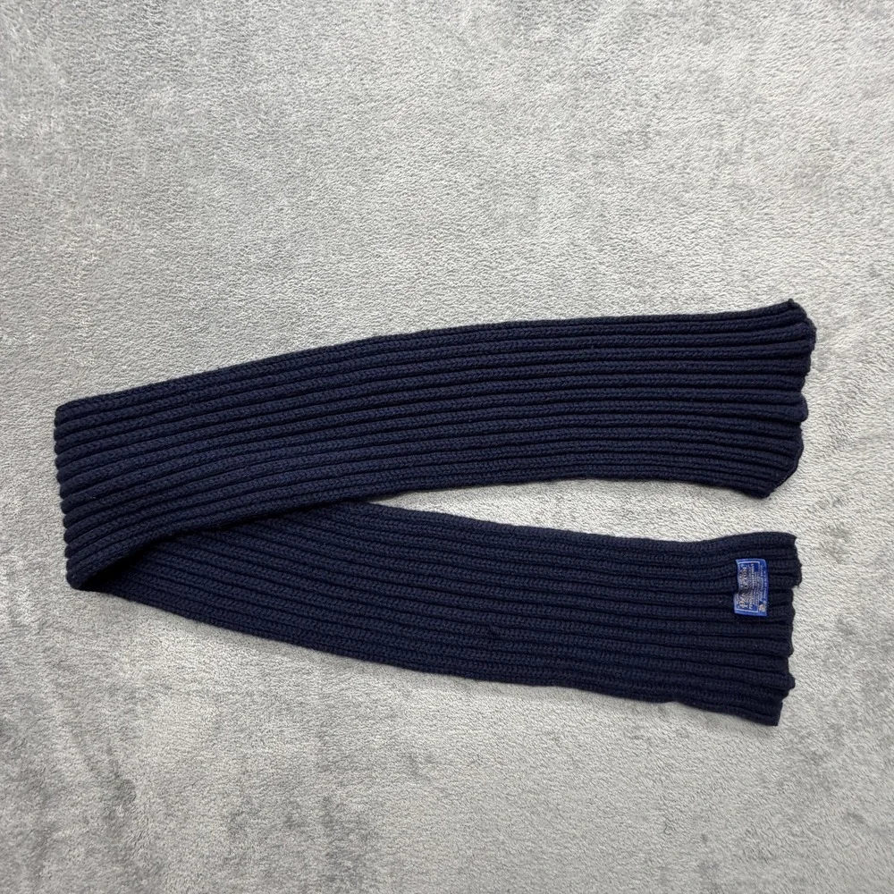 Pendleton Scarf Mens One Size Blue 100% Wool‎ Knit Muffler Neck Warmer Made USA